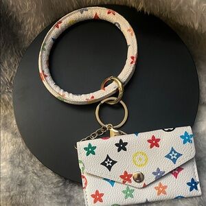 Multicolor Star Pattern Keychain Wristlet
